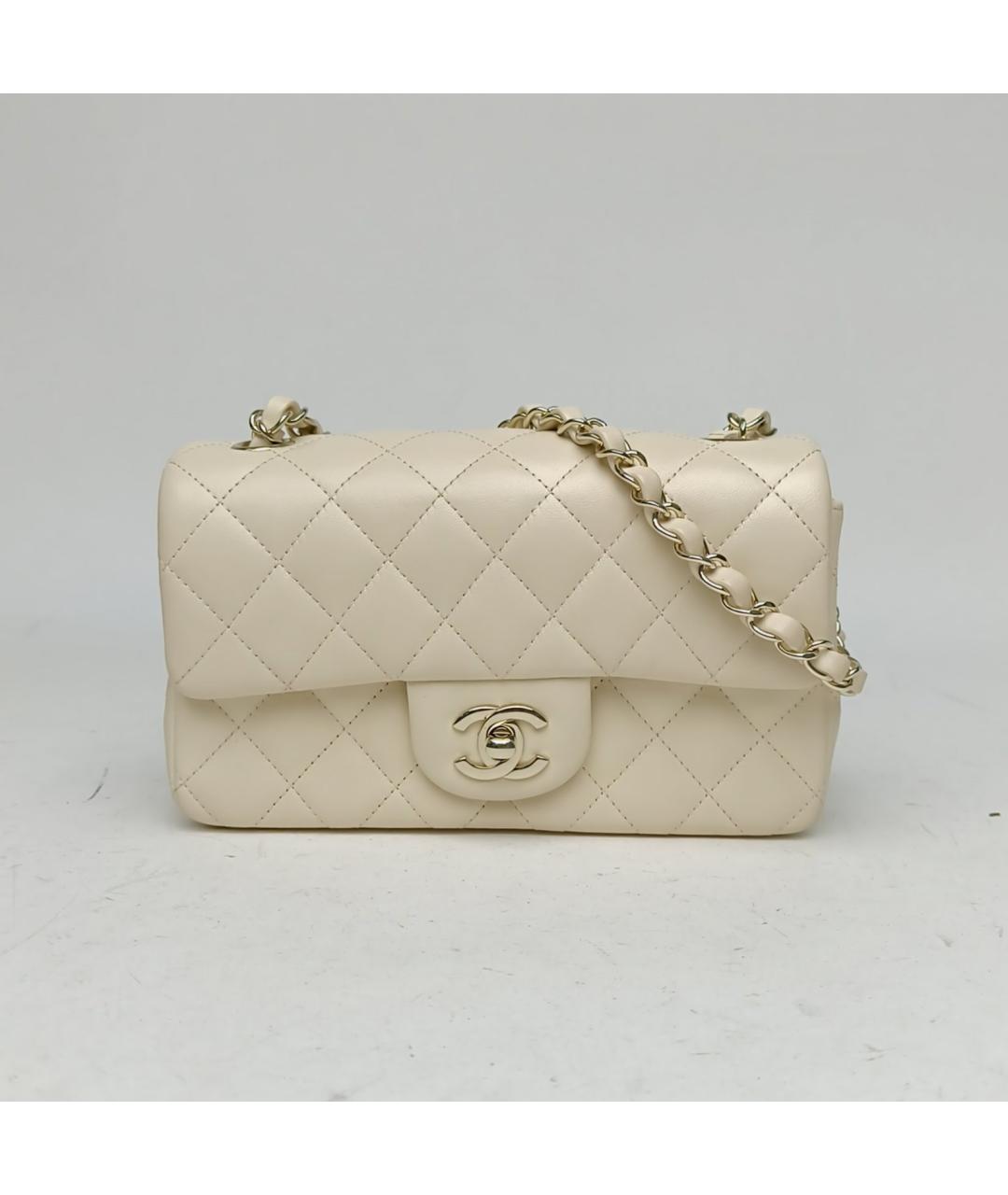 CHANEL Белая кожаная сумка через плечо, фото 2