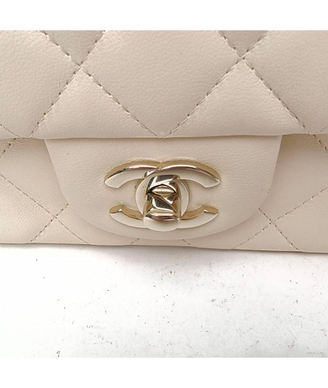 CHANEL Белая кожаная сумка через плечо, фото 8