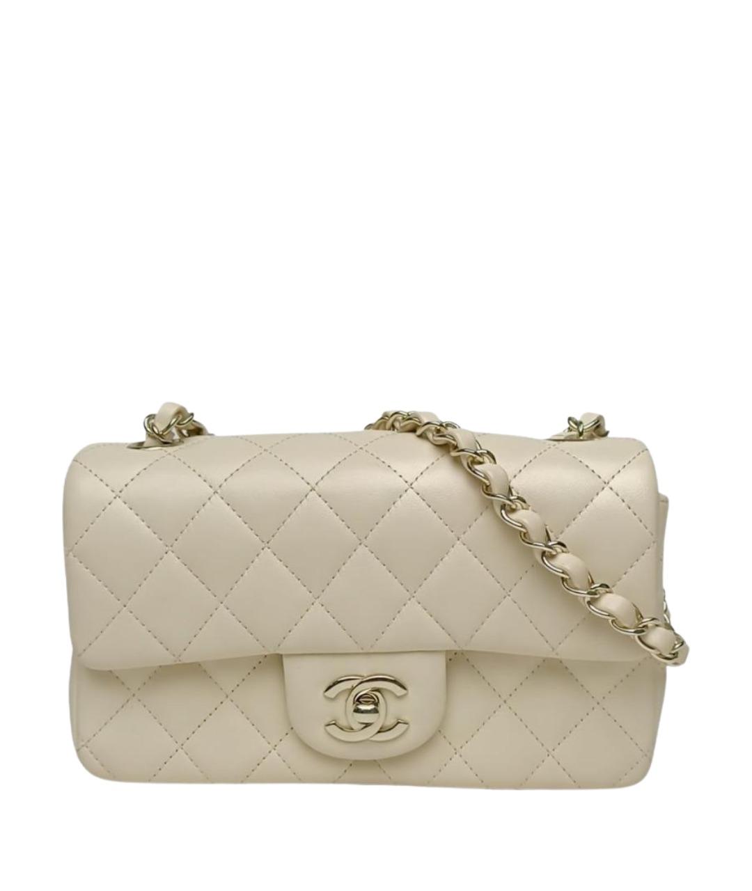 CHANEL Белая кожаная сумка через плечо, фото 1