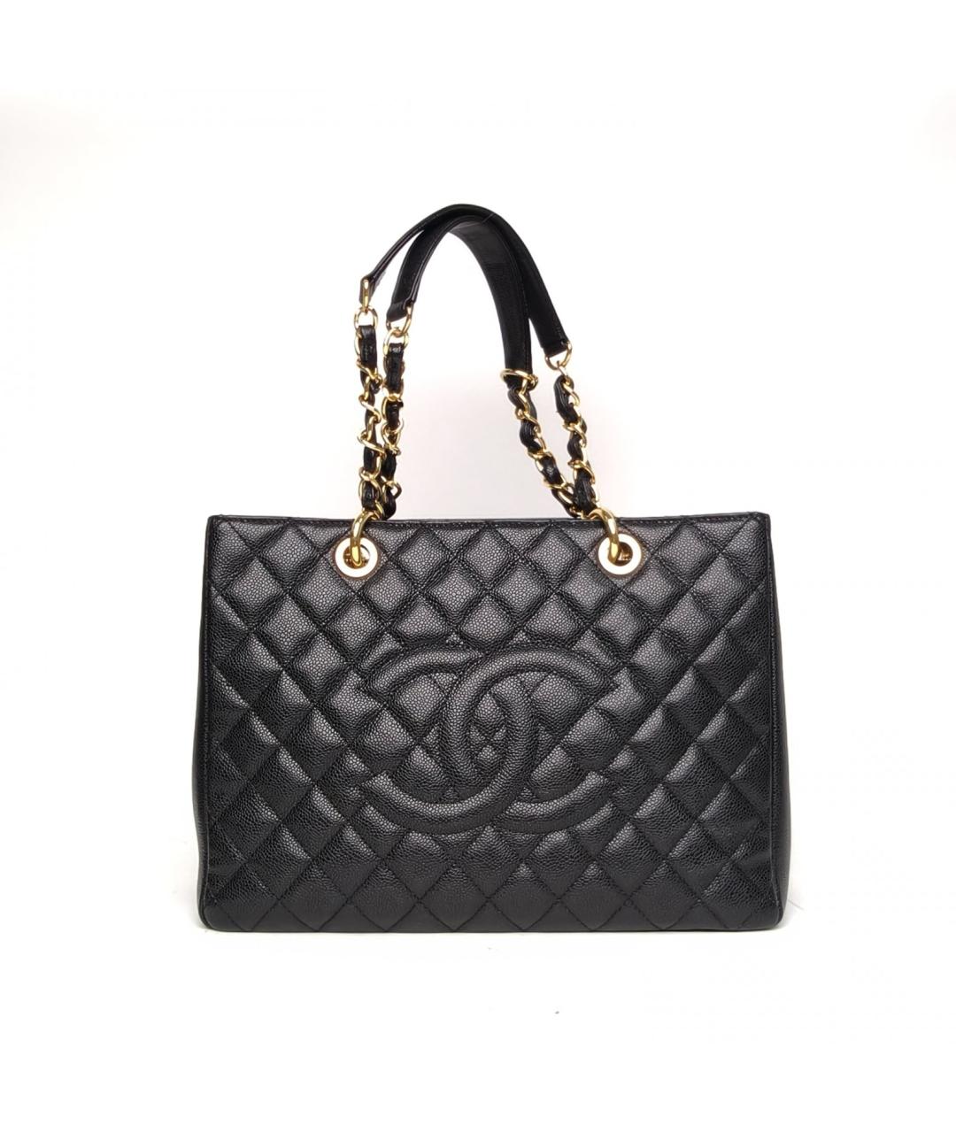 CHANEL Черная кожаная сумка тоут, фото 2