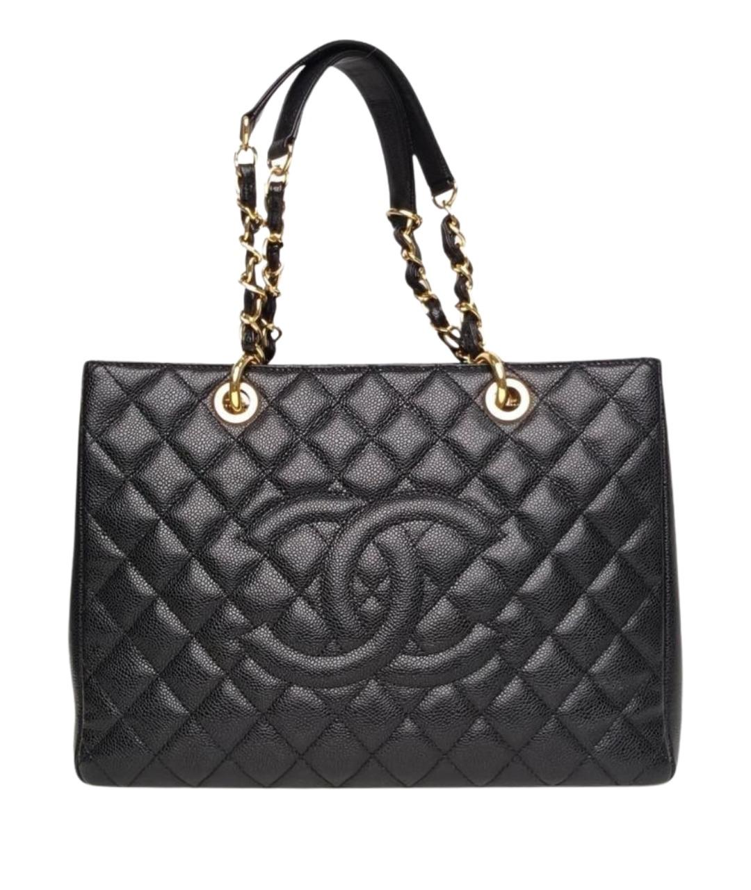 CHANEL Черная кожаная сумка тоут, фото 1