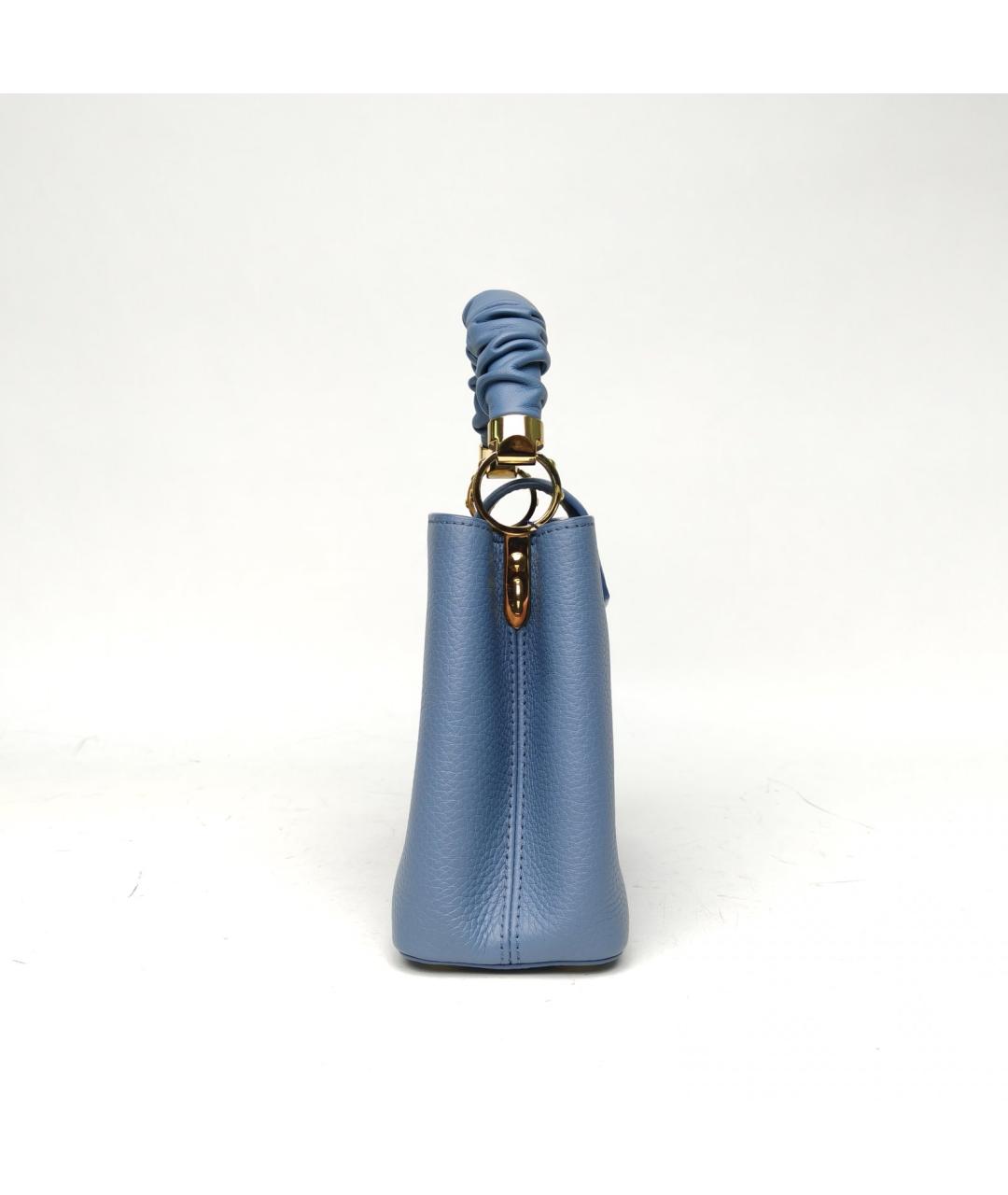 LOUIS VUITTON Синяя кожаная сумка с короткими ручками, фото 3