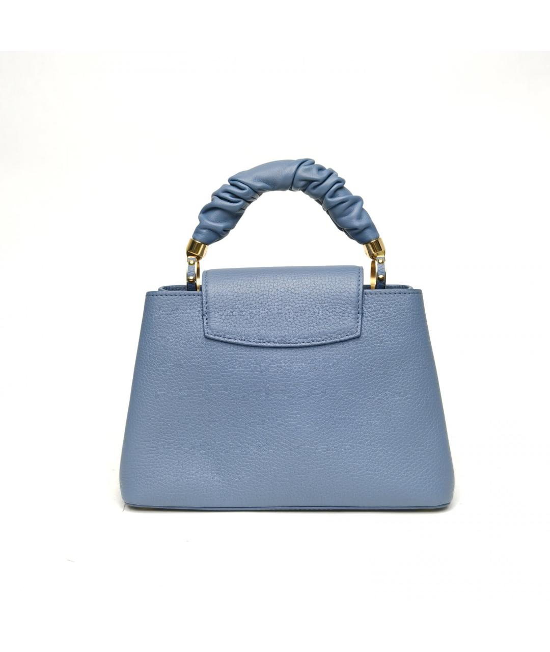 LOUIS VUITTON Синяя кожаная сумка с короткими ручками, фото 4