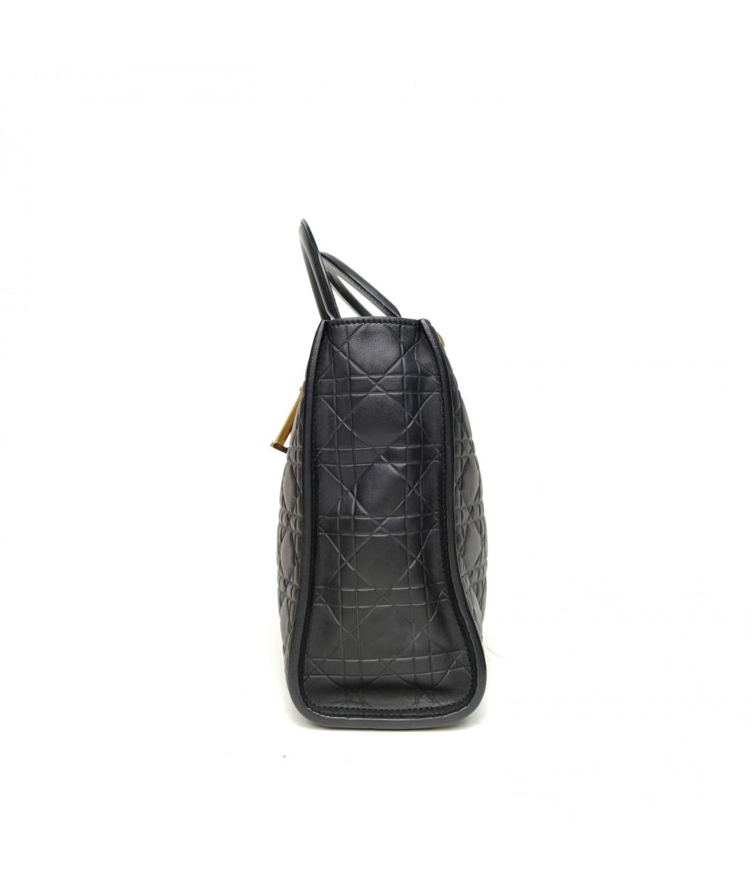 CHRISTIAN DIOR Черная кожаная сумка тоут, фото 5