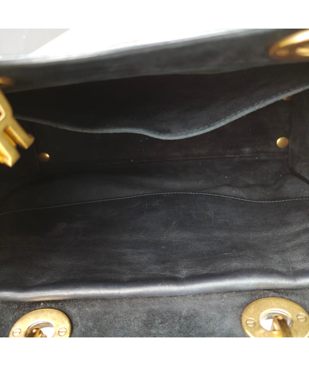 CHRISTIAN DIOR Черная кожаная сумка тоут, фото 8