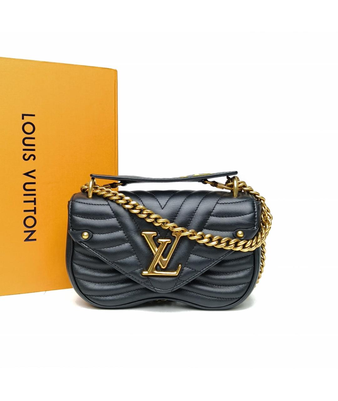 LOUIS VUITTON Черная кожаная сумка через плечо, фото 9