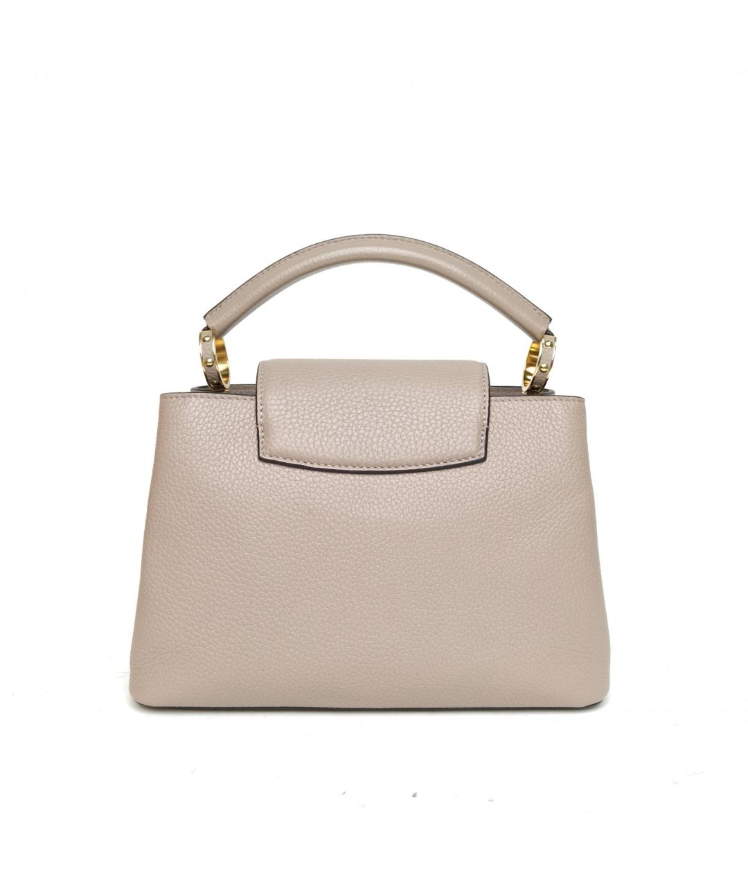 LOUIS VUITTON Серая кожаная сумка с короткими ручками, фото 4