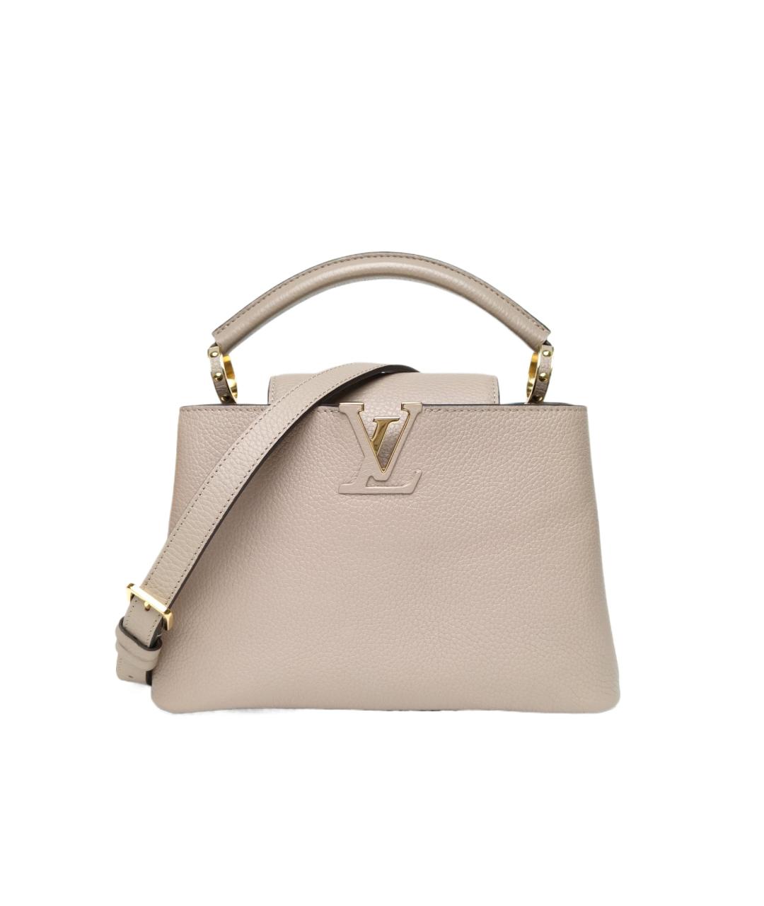 LOUIS VUITTON Серая кожаная сумка с короткими ручками, фото 10