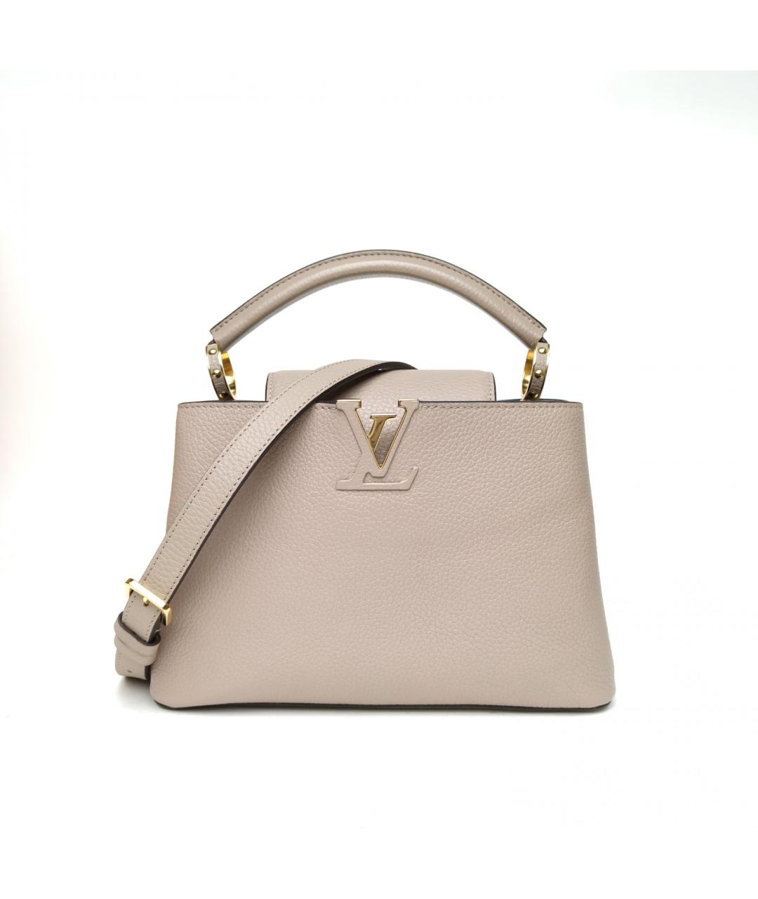 LOUIS VUITTON Серая кожаная сумка с короткими ручками, фото 2