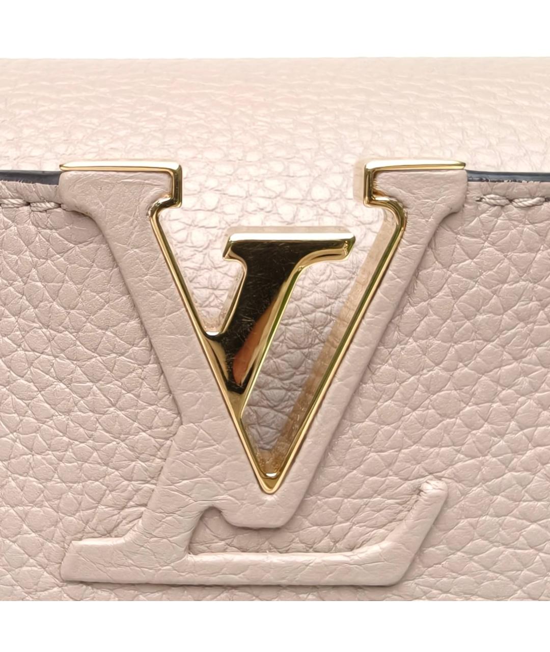 LOUIS VUITTON Серая кожаная сумка с короткими ручками, фото 7