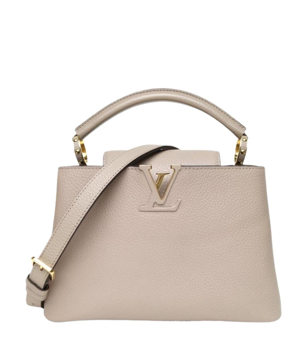 LOUIS VUITTON Серая кожаная сумка с короткими ручками, фото 1