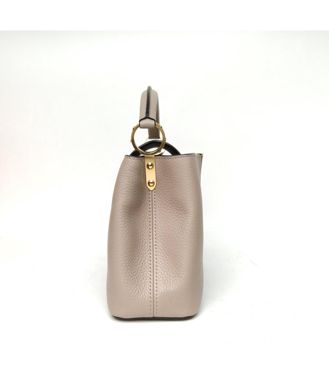 LOUIS VUITTON Серая кожаная сумка с короткими ручками, фото 3