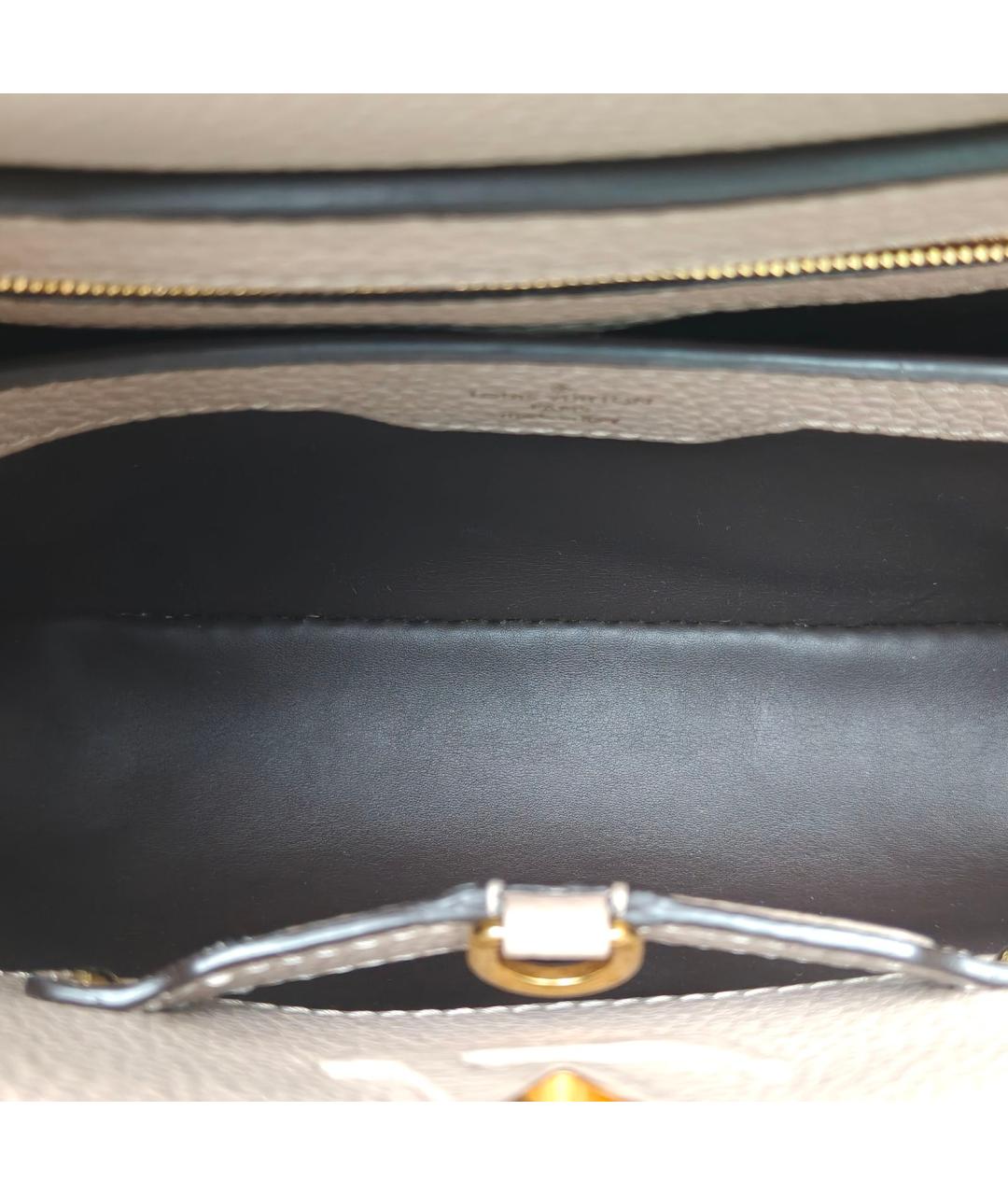 LOUIS VUITTON Серая кожаная сумка с короткими ручками, фото 8