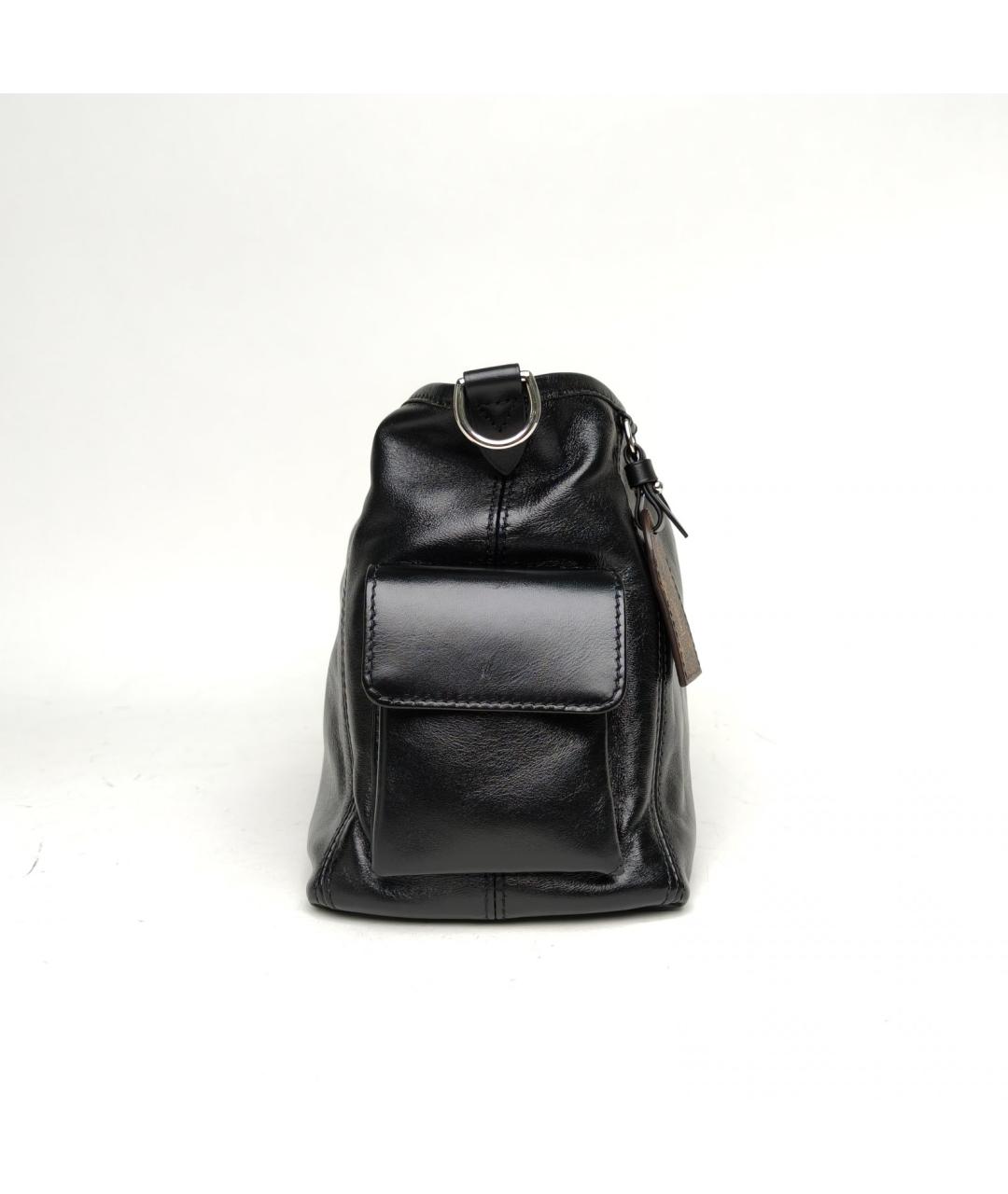 LOUIS VUITTON Черная кожаная сумка через плечо, фото 5