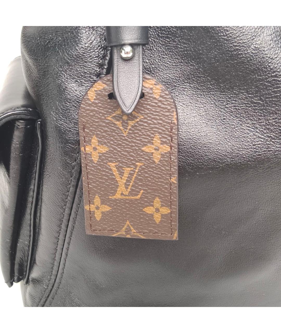 LOUIS VUITTON Черная кожаная сумка через плечо, фото 7