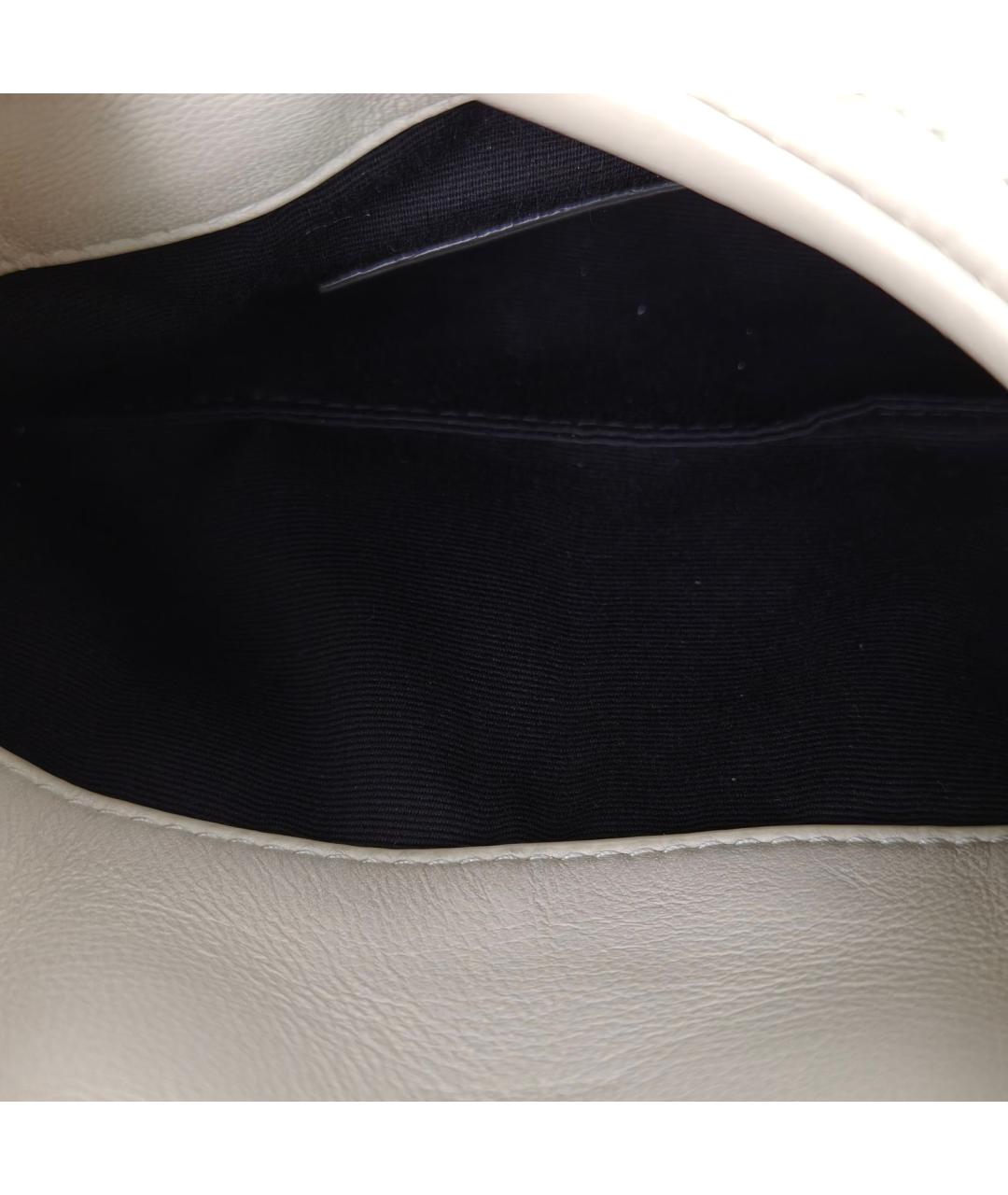 SAINT LAURENT Белая кожаная сумка через плечо, фото 7