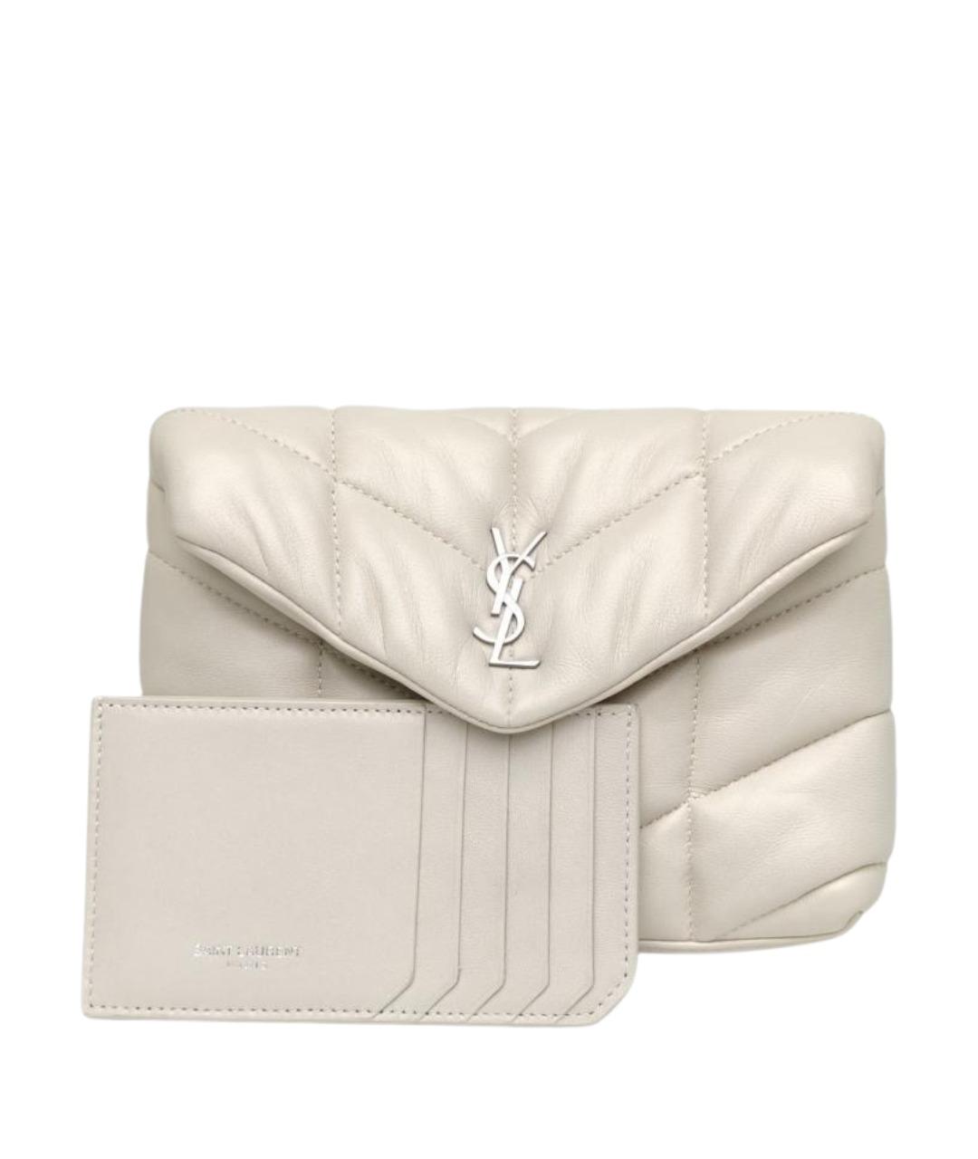 SAINT LAURENT Белая кожаная сумка через плечо, фото 1