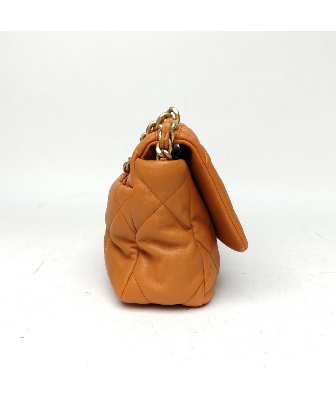 CHANEL Оранжевая кожаная сумка через плечо, фото 5