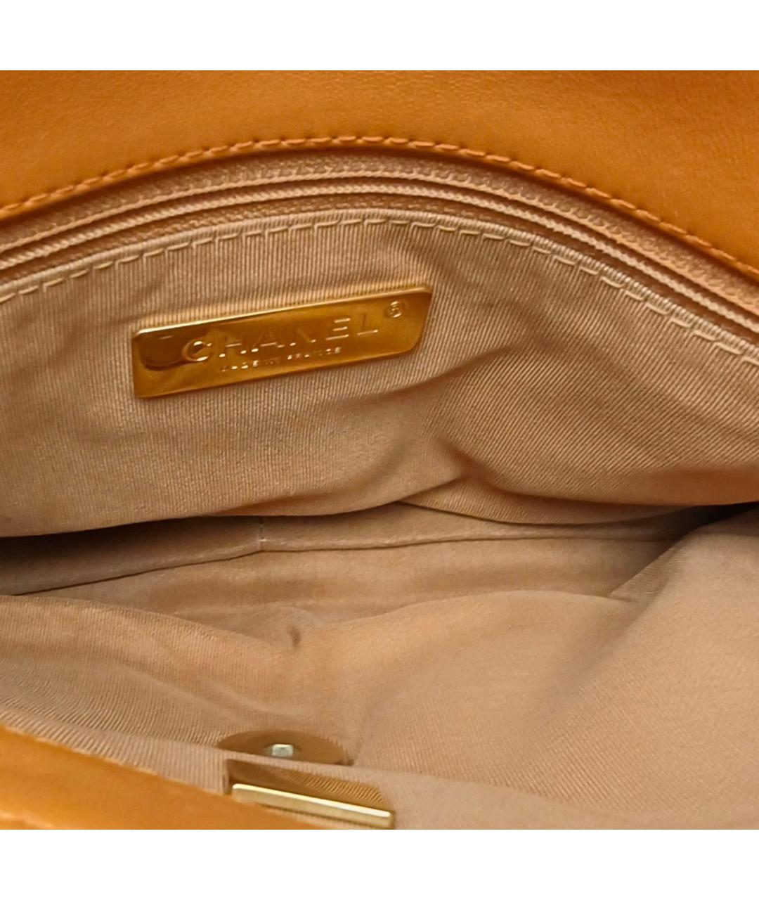 CHANEL Оранжевая кожаная сумка через плечо, фото 8