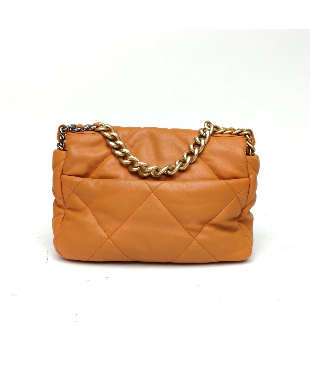 CHANEL Оранжевая кожаная сумка через плечо, фото 4