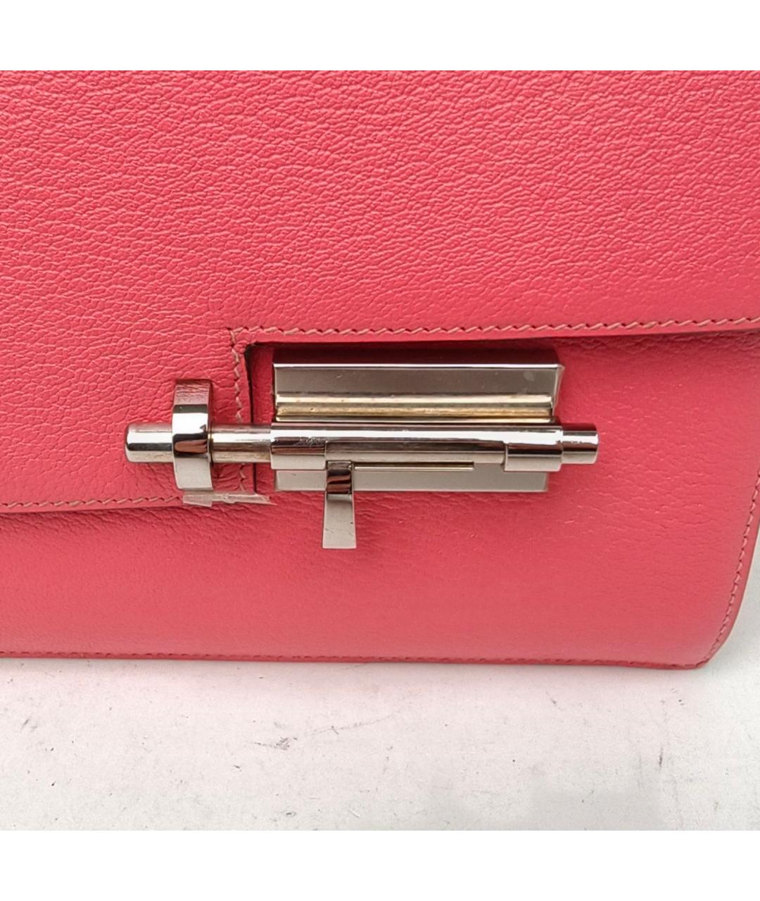 HERMES Розовая кожаная сумка через плечо, фото 8