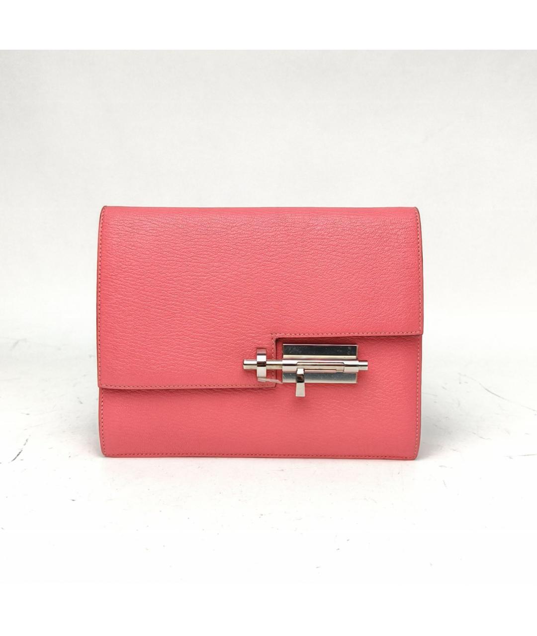 HERMES Розовая кожаная сумка через плечо, фото 2