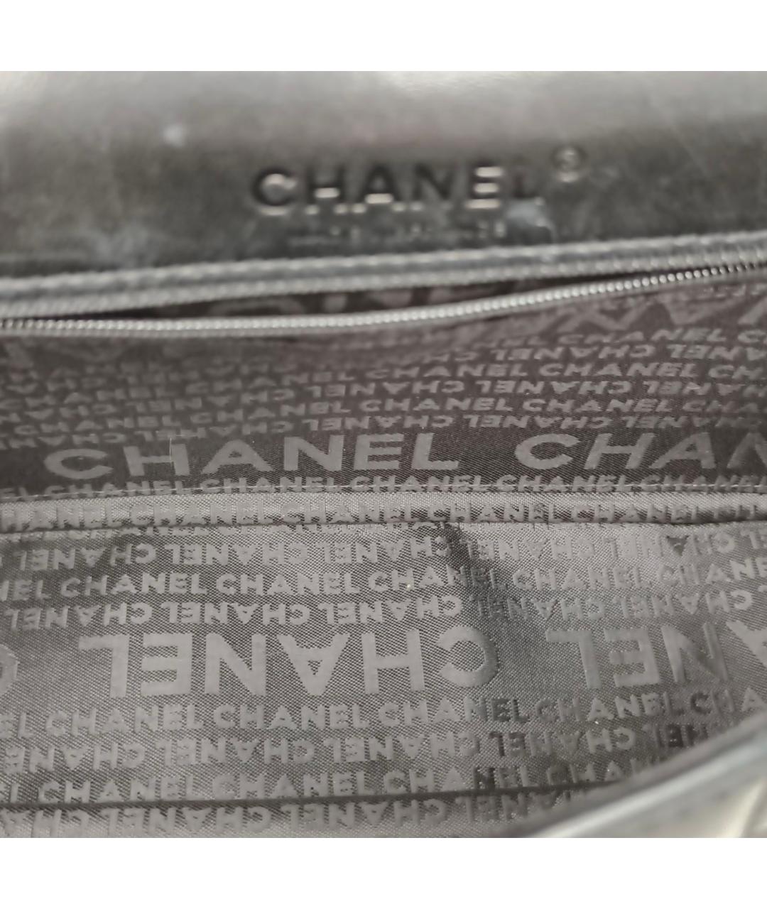 CHANEL Черная кожаная сумка через плечо, фото 7