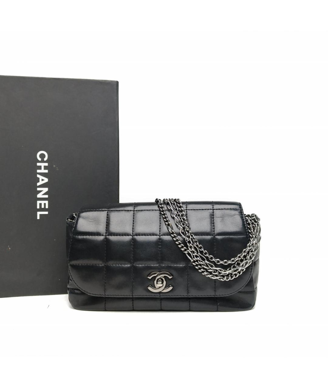 CHANEL Черная кожаная сумка через плечо, фото 9