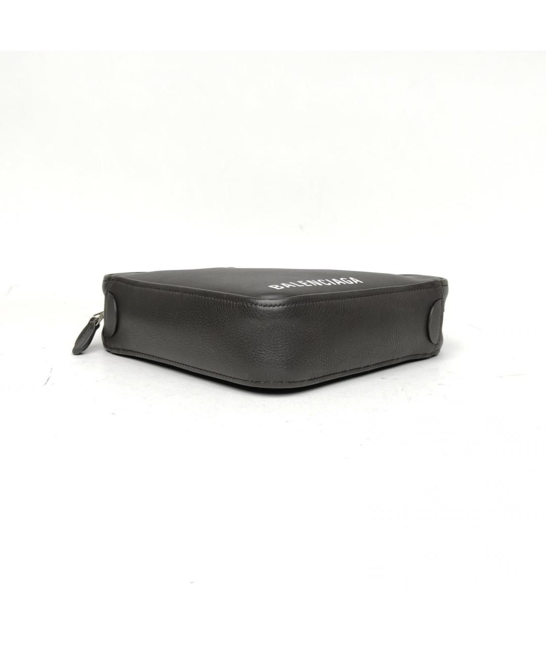 BALENCIAGA Серая кожаная сумка через плечо, фото 5