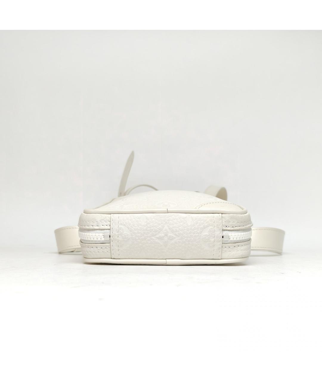 LOUIS VUITTON Белая кожаная барсетка, фото 6