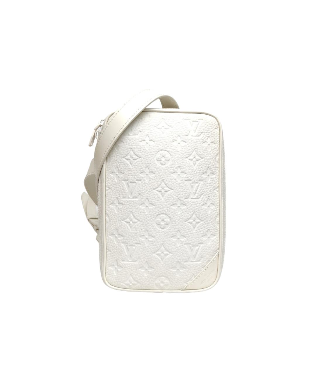 LOUIS VUITTON Белая кожаная барсетка, фото 10