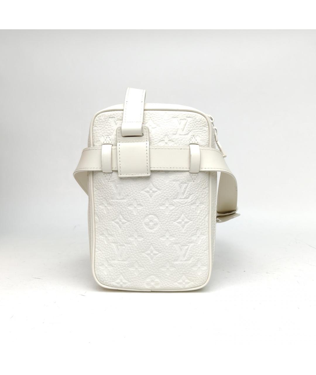 LOUIS VUITTON Белая кожаная барсетка, фото 4