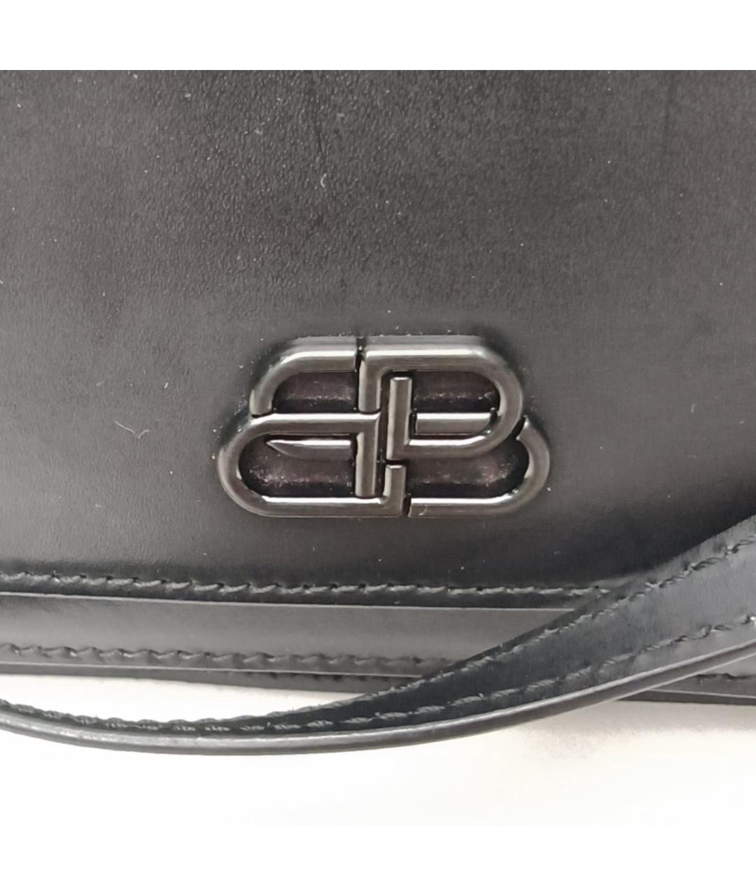 BALENCIAGA Черная кожаная сумка через плечо, фото 8