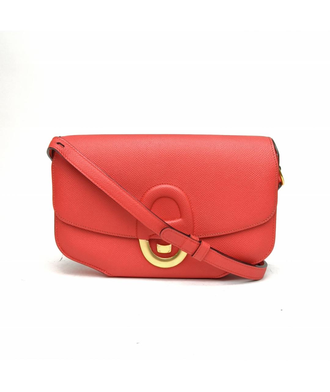 HERMES Оранжевая кожаная сумка через плечо, фото 2