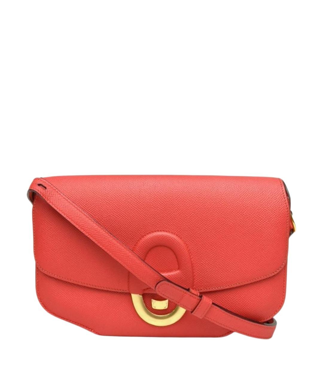 HERMES Оранжевая кожаная сумка через плечо, фото 1