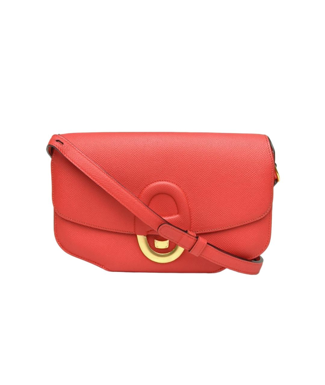 HERMES Оранжевая кожаная сумка через плечо, фото 10