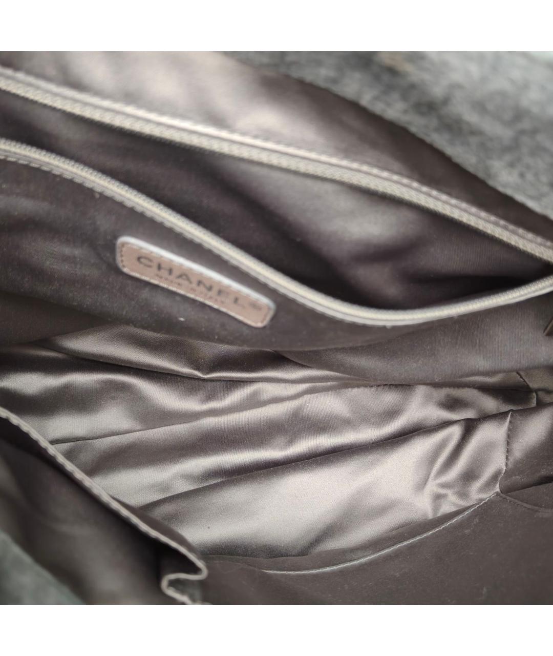CHANEL Серая сумка с короткими ручками, фото 7