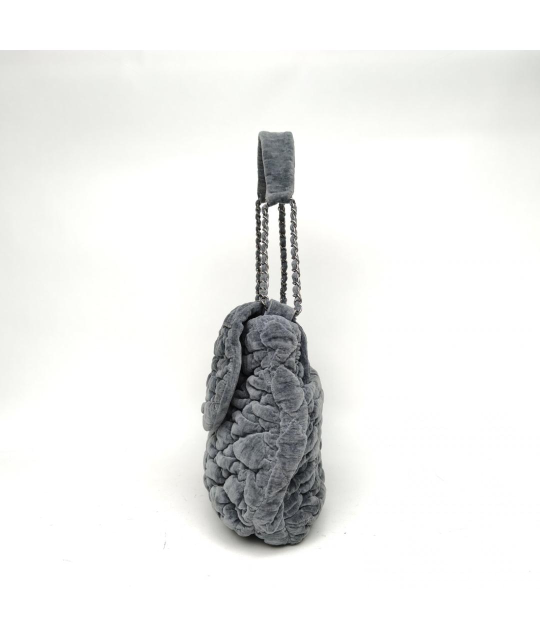 CHANEL Серая сумка с короткими ручками, фото 3