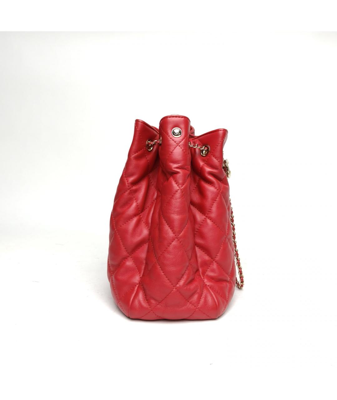 CHANEL Красная кожаная сумка через плечо, фото 3