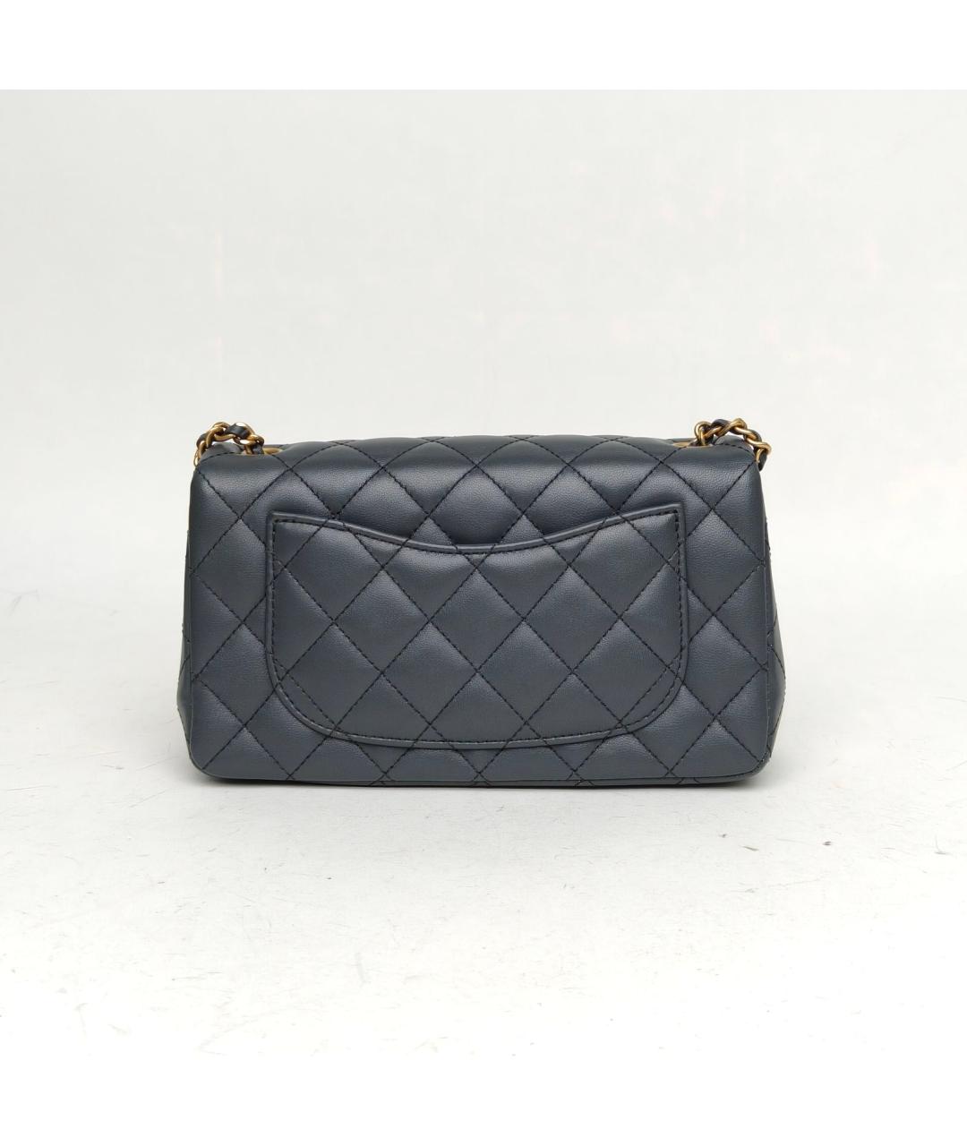 CHANEL Антрацитовая кожаная сумка через плечо, фото 4