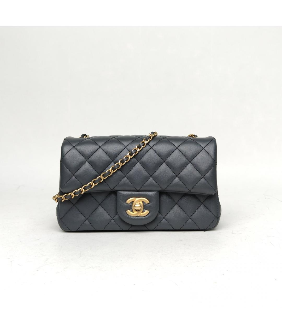 CHANEL Антрацитовая кожаная сумка через плечо, фото 2