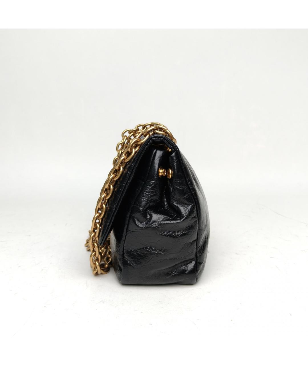 BALENCIAGA Черная сумка через плечо из лакированной кожи, фото 5