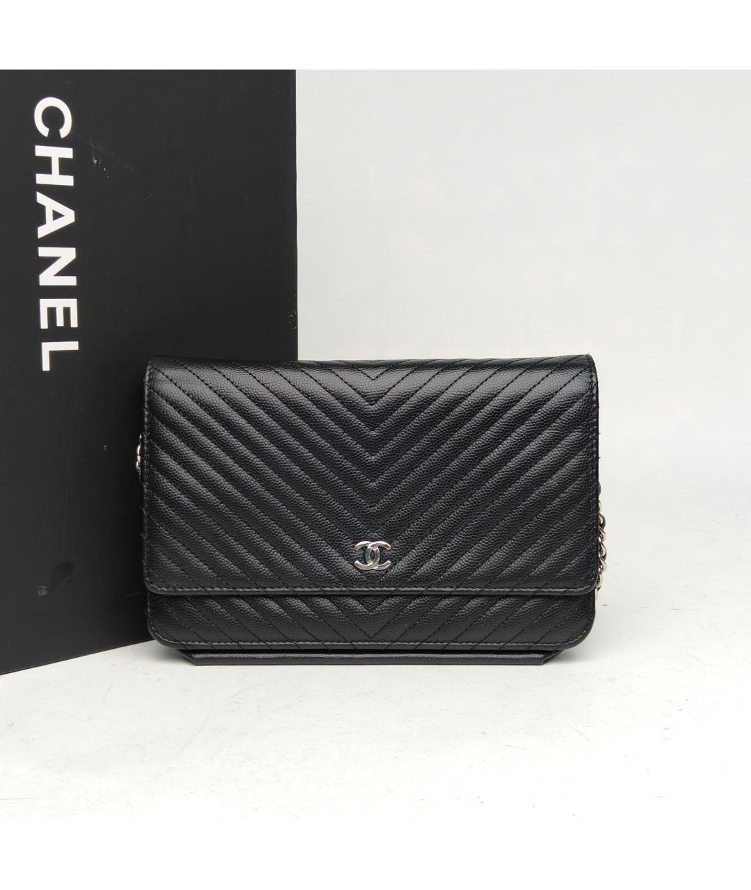 CHANEL Черная кожаная сумка через плечо, фото 9