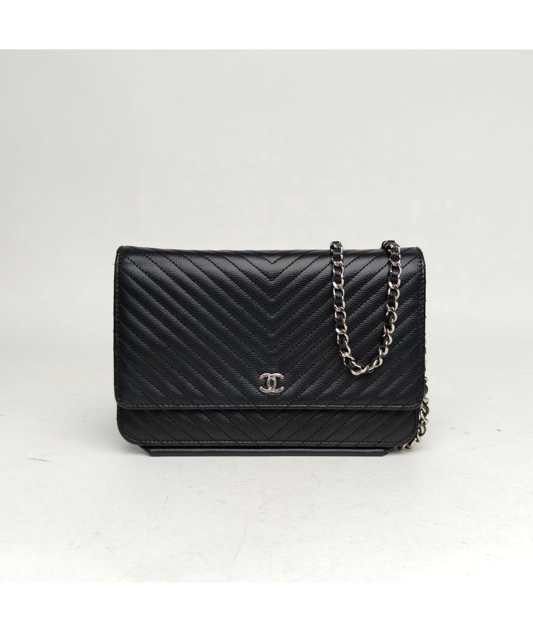CHANEL Черная кожаная сумка через плечо, фото 2