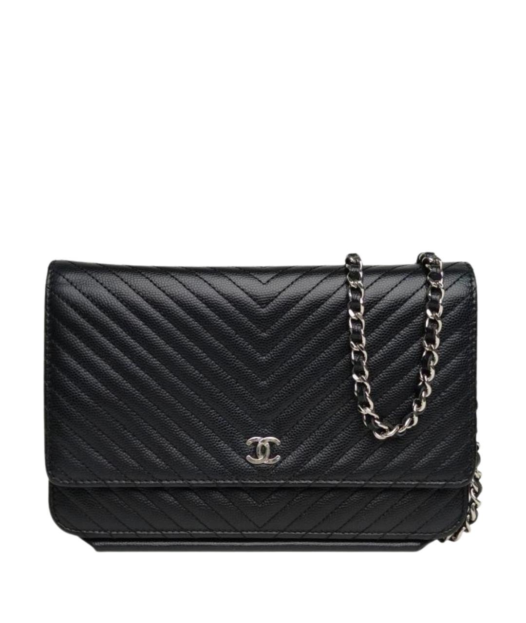 CHANEL Черная кожаная сумка через плечо, фото 1