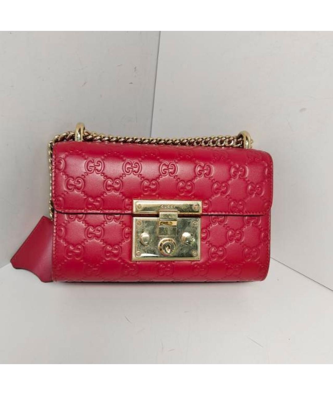 GUCCI Красная кожаная сумка через плечо, фото 9