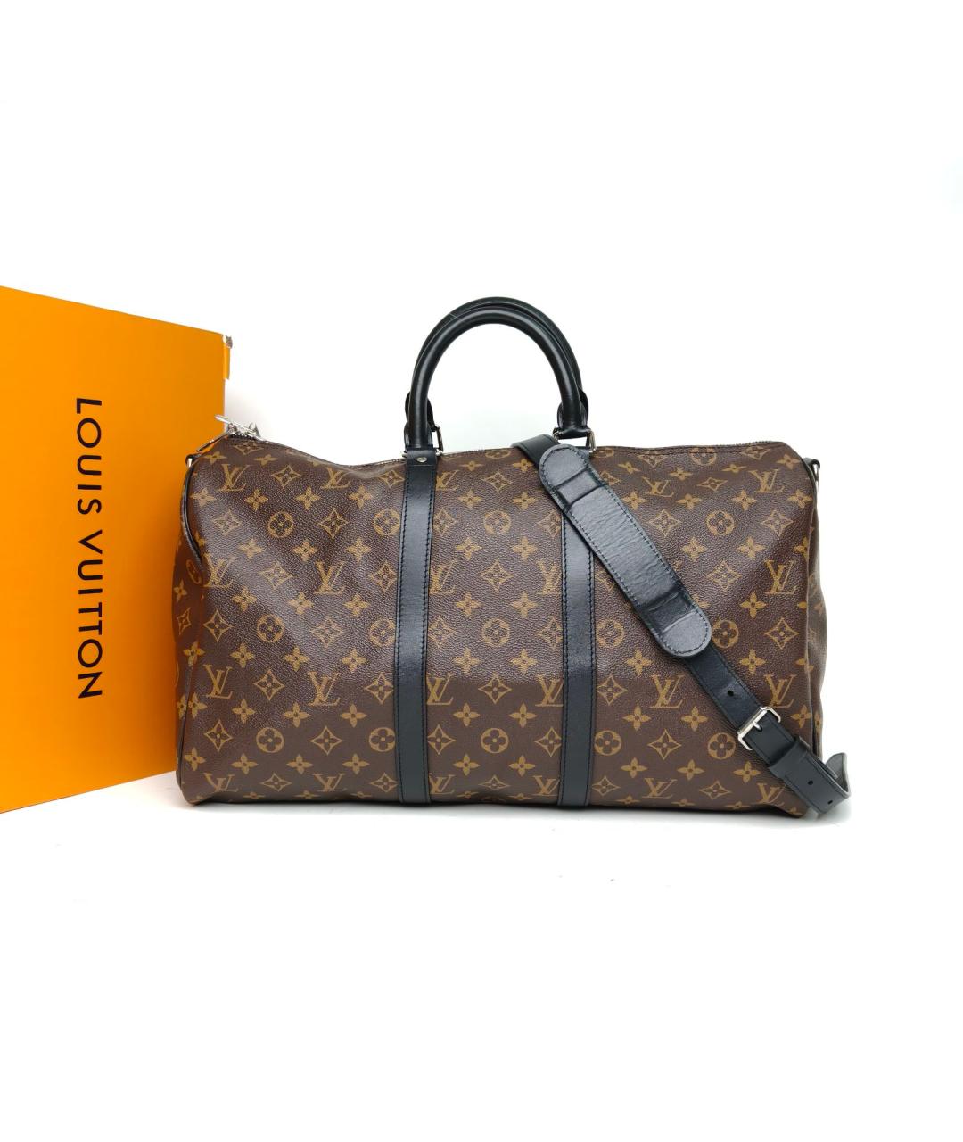 LOUIS VUITTON Коричневая кожаная дорожная/спортивная сумка, фото 9