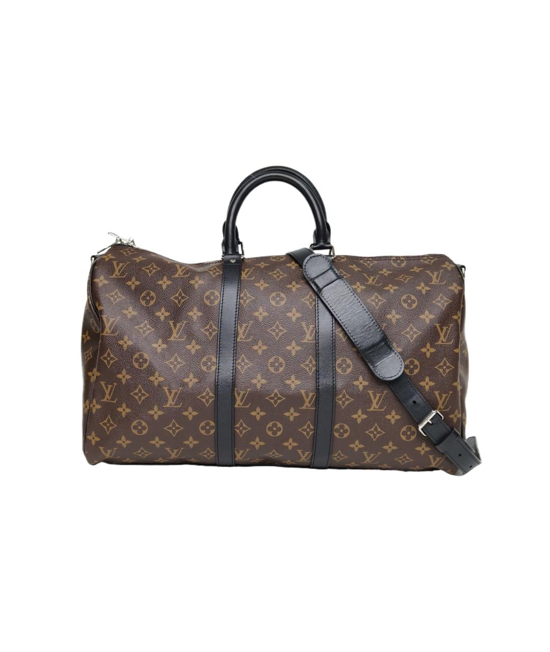 LOUIS VUITTON Коричневая кожаная дорожная/спортивная сумка, фото 10