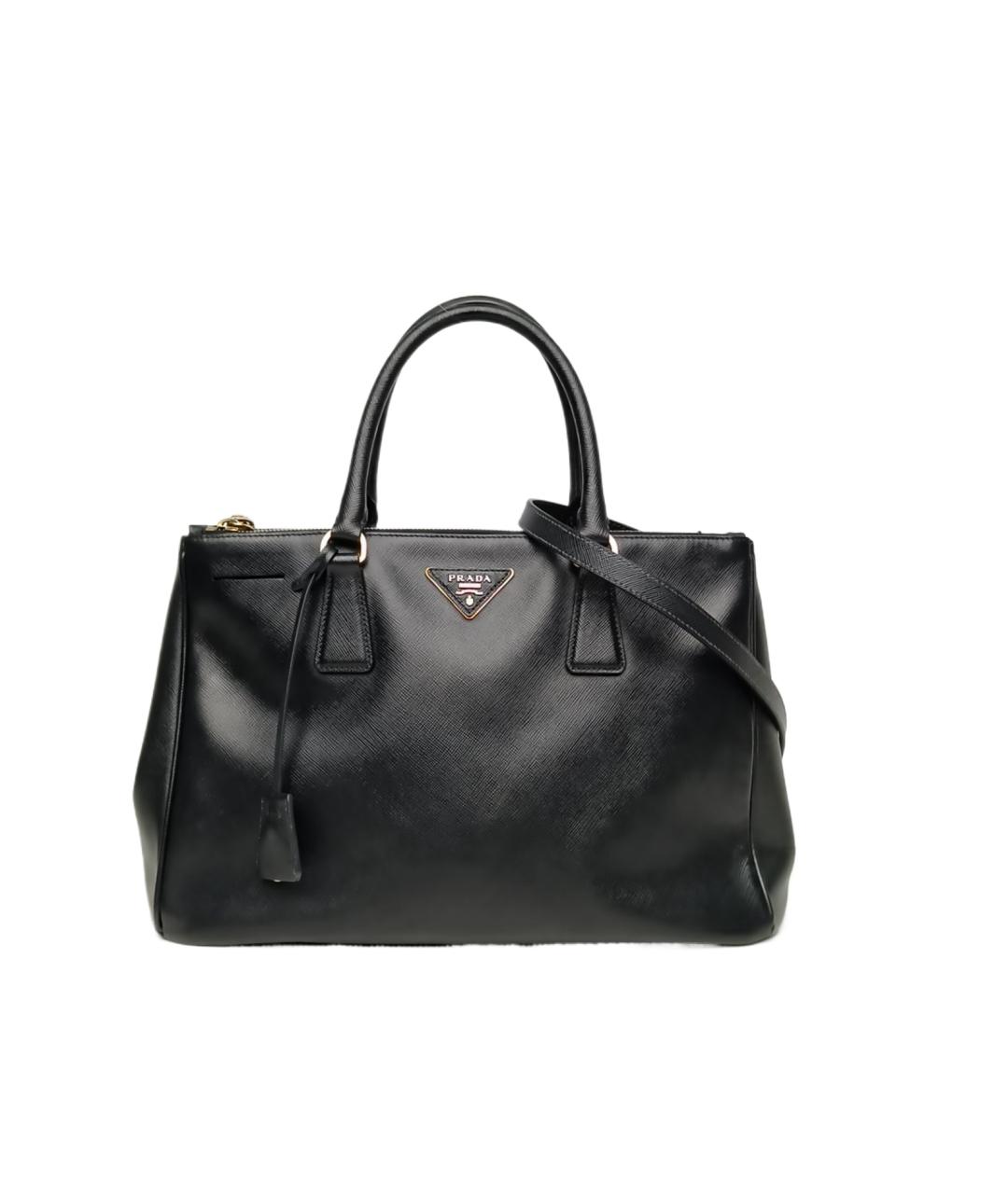 PRADA Черная кожаная сумка тоут, фото 10