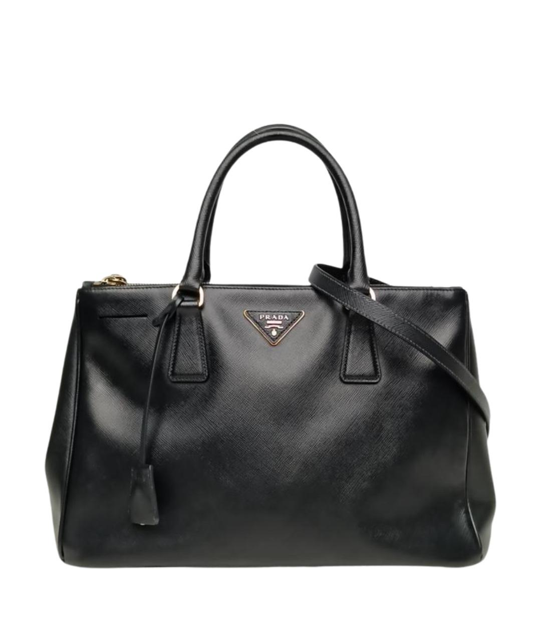 PRADA Черная кожаная сумка тоут, фото 1